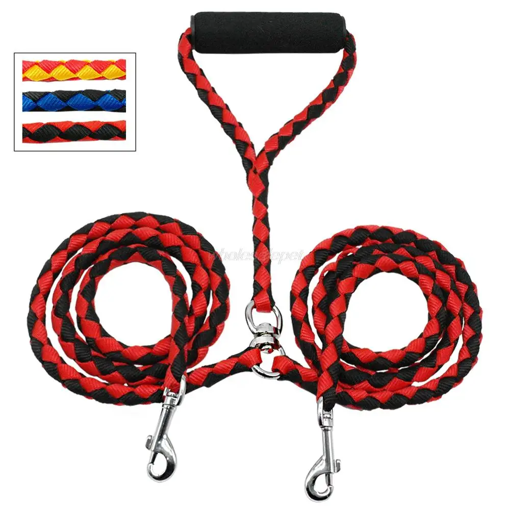 

Double Dog Leash No Tangle Two Dogs Walking Leads For 2 Big Small Medium Pet 3 Colors