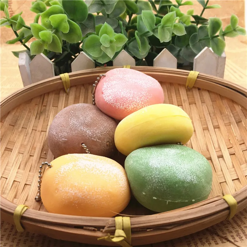 

Anti Stress Bun Simulate Pastry Bread Slow Raising Soft Toys Key Chain Strap Charm Relief Stress Funny Multi-color Children Kids