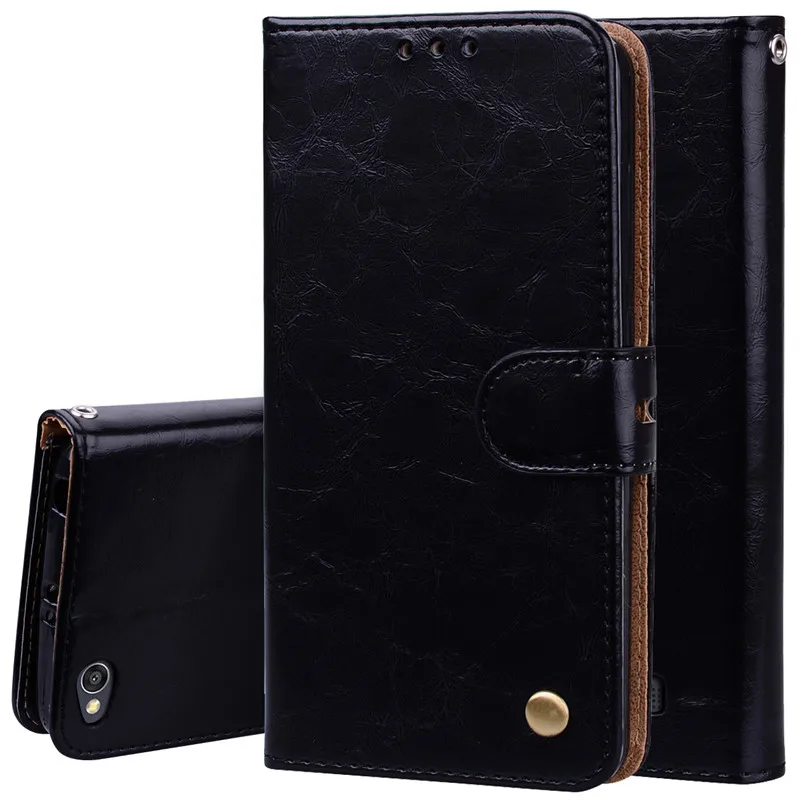 Leather Wallet Flip Case For Xiaomi Redmi 7 6A 5A 5 Plus 4X 4A 3S Mi A2 Lite A1 5X Go 4X Note 7 5 5A S2 6 A Pro Redmi 7A 6A Case - Цвет: Black