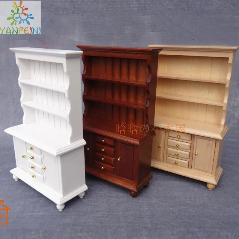 

Display Cupboard Cabinet 3layer wooden miniature dollhouse 1/12 scale C001