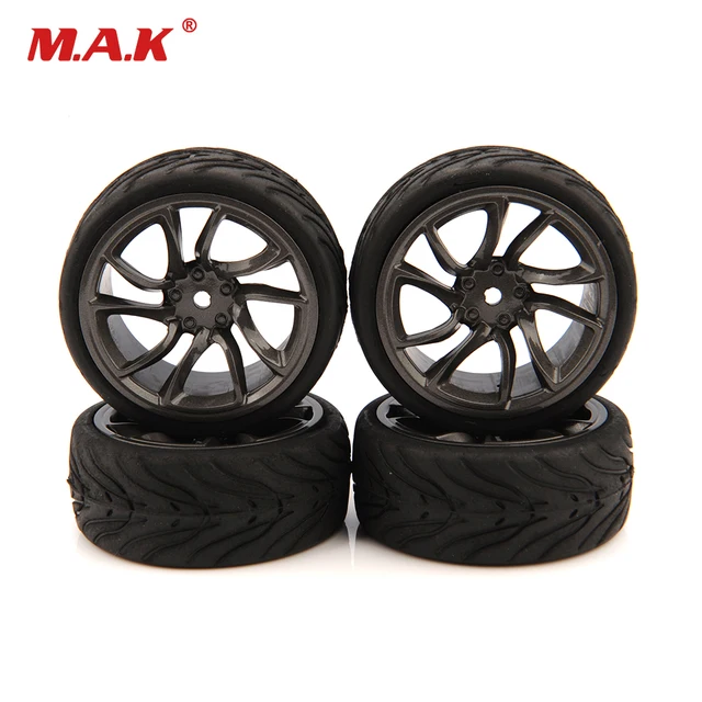 Best Price 12mm Hex 1:10 Flat RC Car Accessory Tires And Wheels Model for 1:10 RC On-road Racing Car Model Toys 4Pcs/Set