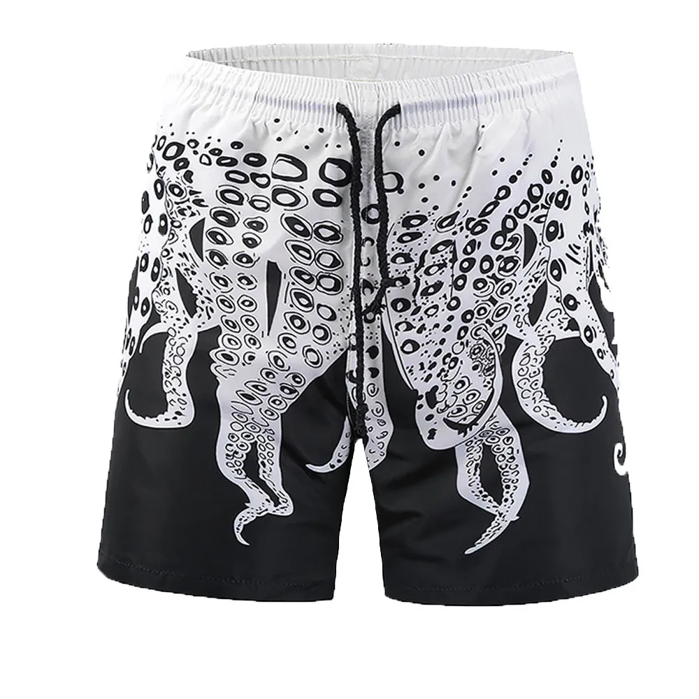 

Hot Swimwear Men's Breathable Boxer Briefs Mens Leisure Fashion Pants Size Beach Creative Octopus Swimming Trunks #YL5