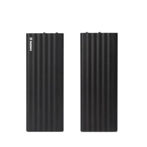 REMAX power Bank, 20000 мА/ч, двойной USB, портативный, быстрая зарядка, внешний аккумулятор, зарядное устройство для iPhone 6, 6s, смартфонов - Цвет: Черный