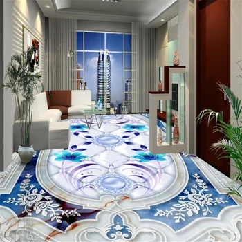 

beibehang papel de parede papier peintThe European parquet painting 3D stereo bathroom living room floor 3d flooring wallpaper