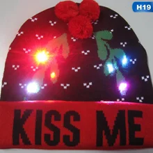 Светодио дный новая светодиодная вязаная шапка для детей, для взрослых, Рождественская вечеринка, шапка, шапочка, Рождественский свитер, вязаная шапка