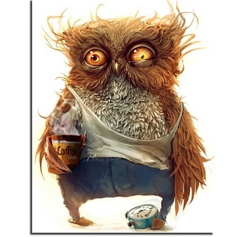 

5D DIY Cute Owl Diamond Embroidery Painting Animal Needlework Animal Diamond Painting Mosaic Full Round Diamond Crystals Picture