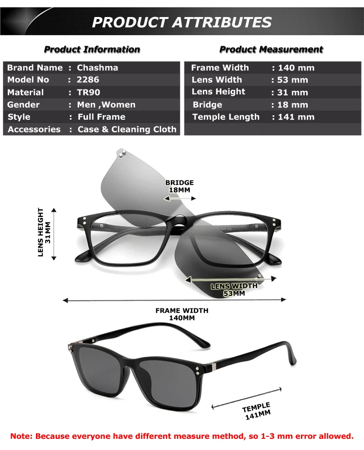 Бренд Chashma TR90 очки с гибкой оправой женские клипсы поляризованные линзы магнит мужские зеркальные солнцезащитные очки оптические оправы