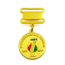 Изготовленная на заказ двойная часть медаль, позолоченный, безопасная задняя часть