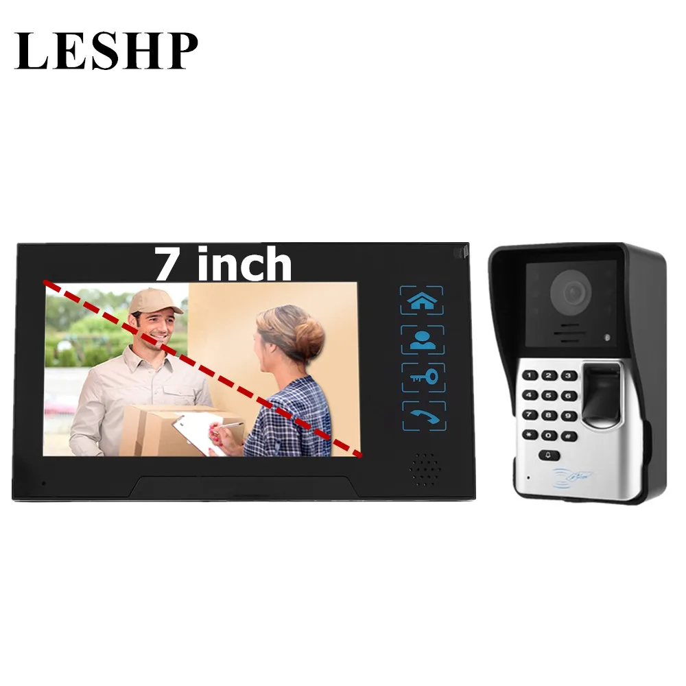 

Video Intercom 7 inch TFT LCD Monitor Video Door Phone MIC Fingerprint/Code Unlock Indoor Monitor Outdoor Camera