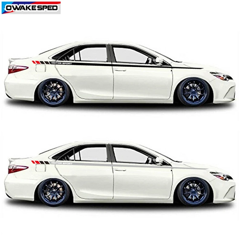 

Motorsport Racing Stripes Door Waist Lines Stickers Car Body Accessories For Ford Toyota Honda Nissan KIA Mazda Chevrolet