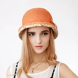 Для женщин хлопок Sun Hat Летние Chapeu Feminino солнца Кепки Chapeau Femme девушка ведро УФ-Брим Packable пляжная шляпа B-7748