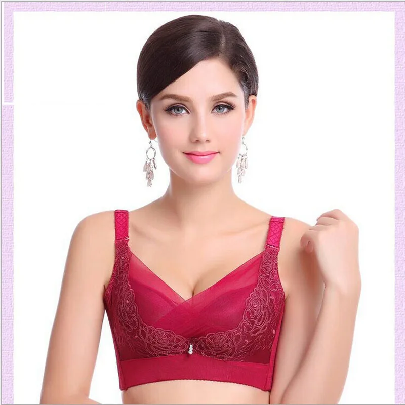 Womens lace bra brassiere 2017Fashion push up Adjust lace voile