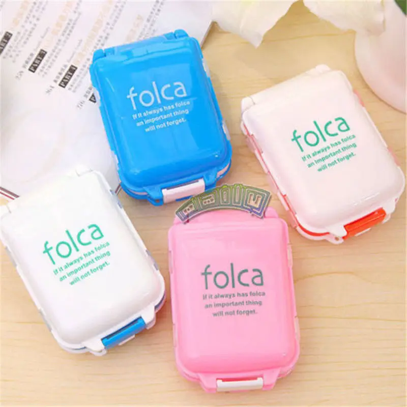 

Portable Health Care Candy Colors Sort Folding Vitamin Medicine Pill Box Storage Case Container Pill Cases & Splitters