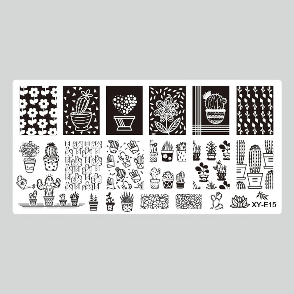 1 шт. Фламинго/Фрукты ногтей штамповки таблички мода горячий дизайн ногтей штамп штамповки шаблон изображения пластины трафарет для ногтей Инструменты LAXYE01-16 - Цвет: XYE15