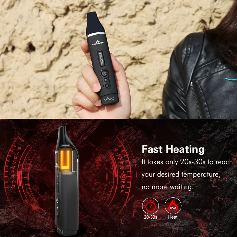 Preise AIRISTECH airis Herbva Viva Trockenen Kraut Verdampfer Tragbare Vape Stift Kit Oled Display 2200mAh Batterie Elektronische Zigarette Kit