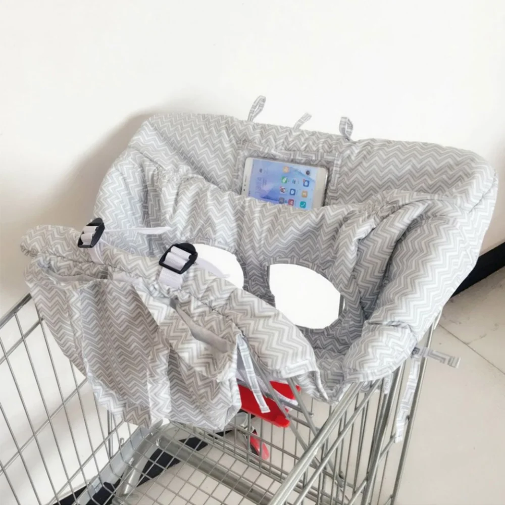 

Portable Baby Shopping Cart Cushion Anti-bacteria Kids Trolley Mat Soft Infant Chair Seat Protection Cover with Phone Money Bag