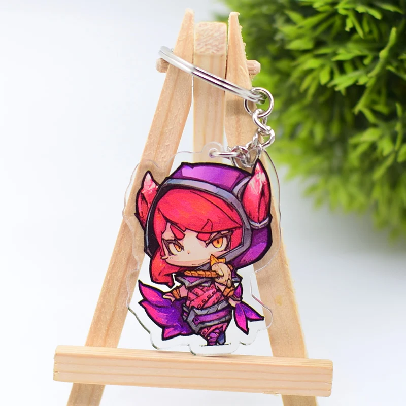 

LOL Xayah and Rakan Keychain Cute Double Sided Acrylic Key Chain Pendant Anime Accessories Cartoon Key Ring DBS1P