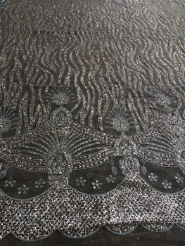 

African Lace Fabric Z-han4173 glitter material For bridal Latest African Tulle Lace Fabric