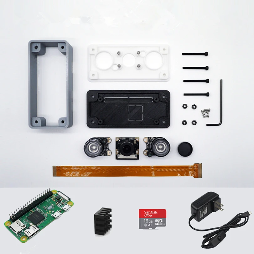 Raspberry Pi Zero W Kit чехол с 3D принтом + камера ночного видения 5 Мп SD карта 32 ГБ