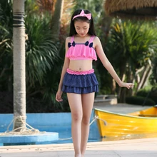 ; Лидер продаж; летний купальник для девочек с милым бантом; Детский комплект бикини; клетчатый купальник для маленьких девочек; около От 7 до 16 лет