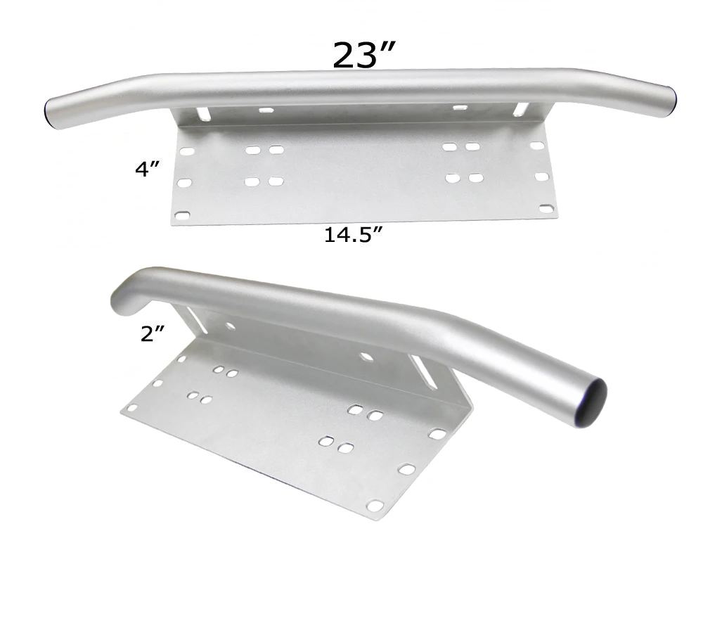 

Chrome Bull Bar Front Bumper License Plate Mount Bracket Holder Offroad Day Light Bar For Off-Road Lights, LED Work Lamps