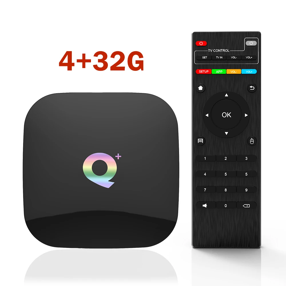 5 предметов в лоте; Q PLUS Android 9,0 Allwinner H6 Q+/Smart ТВ коробка 1080 P 6 K HD Декодер каналов кабельного телевидения 2,4G, Wi-Fi, медиа-проигрыватель USB 3,0 DDR3 4 32г 64Г - Цвет: 4g 32g