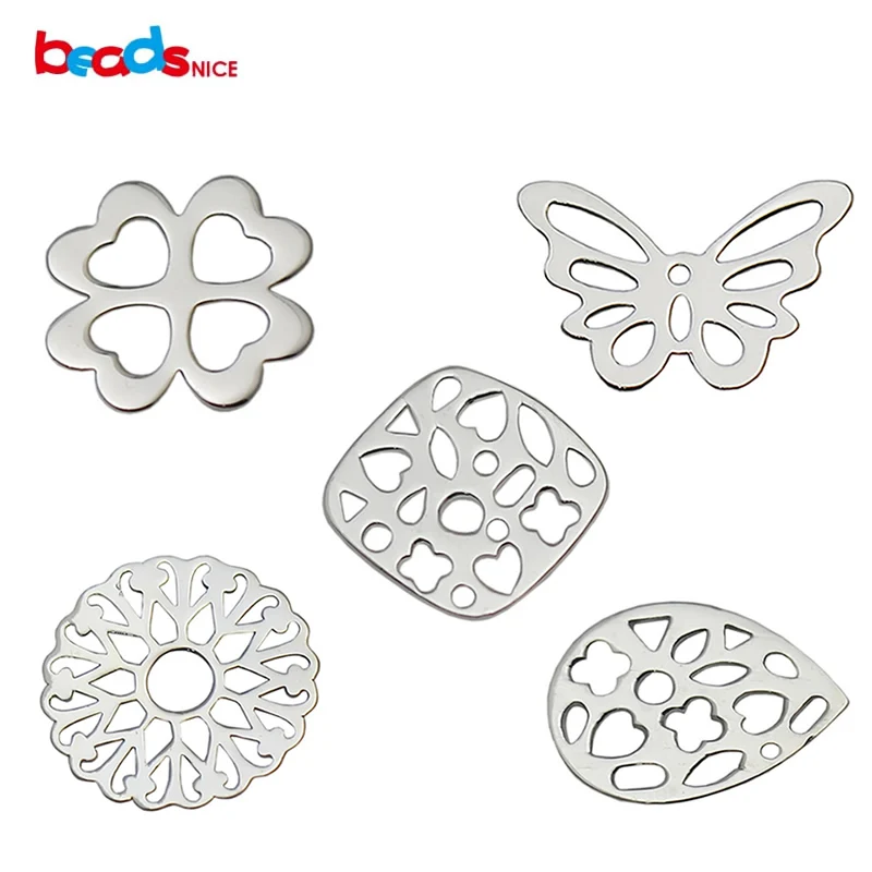 Beadsnice фурнитура для подвесок из чистого серебра 34868 пробы в форме цветка