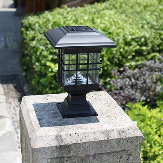 Nowy Retro Wodoodporne lampy LED Panel Słoneczny Filar