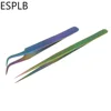 ESPLB Stainless Steel Rainbow Tweezers Straight/Curved Tip Colorful Precision Electronics No.11/15 Plating Tweezers ► Photo 1/6