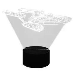 Ночные огни космический корабль 3D визуальную иллюзию красочные разноцветные изменить USB нажатием кнопки светодиодный настольная лампа