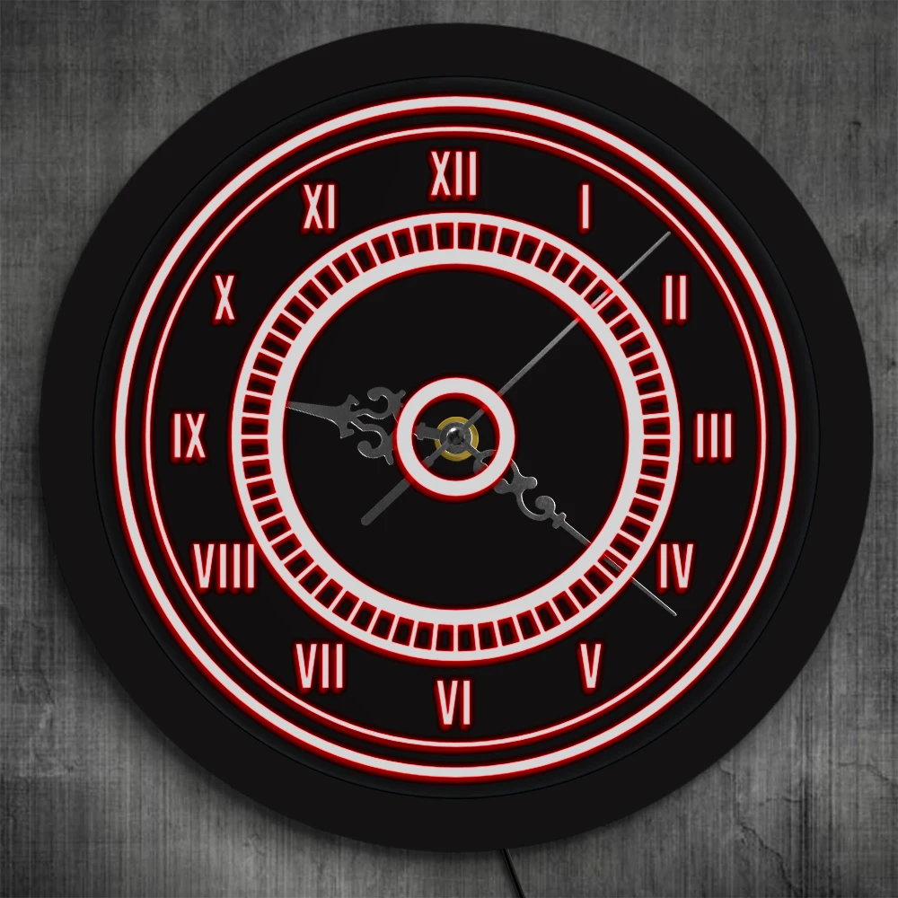 

Lighted Wall Clock Non Ticking Battery Operated Vintage European Style Roman Numerals Easy To Read Decorative Living Room Watch