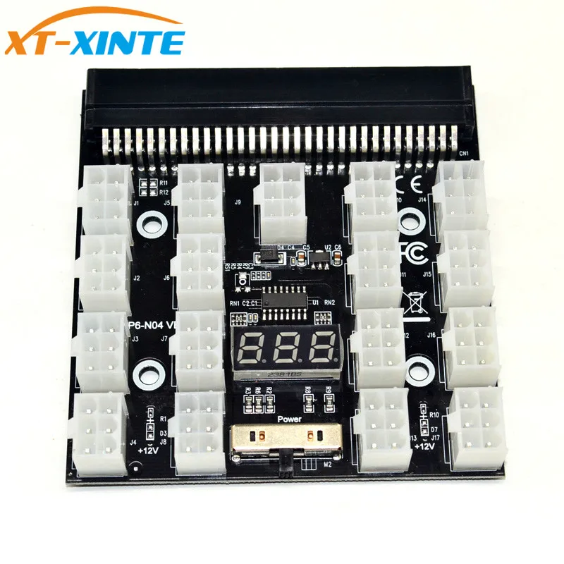 

PCI-E 17x 6Pin Power Supply Breakout Board Adapter Converter 12V for Ethereum BTC Antminer Miner Mining HP Server PSU GPU