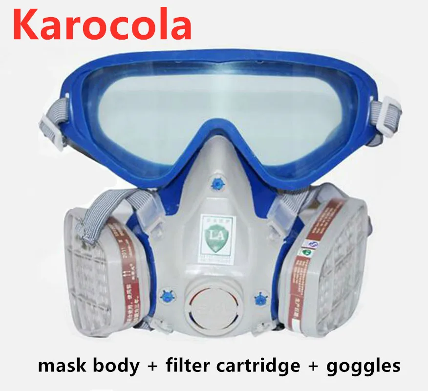 Skup Farba natryskowa maska gazowa okulary ochronne Respirator chemiczny przeciwpyłowy wojskowy gogle do oczu węgiel aktywny ogień ucieczka oddychanie