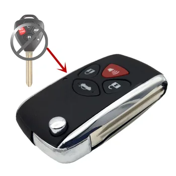 

JEAZEA 4 Buttons Flip Folding Entry Remote Smart Key Shell Case Cover Fob Fit For TOYOTA Camry RAV4 Corolla Yaris 2006 2009 2010