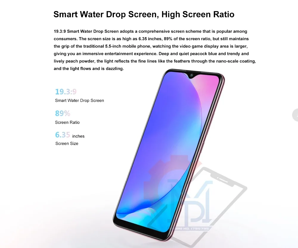 Оригинальный Vivo Y3 мобильного телефона 6,35 дюймов капля воды Экран 5000 мА/ч, 4G, Оперативная память 128G Встроенная память MT6765 Android 9