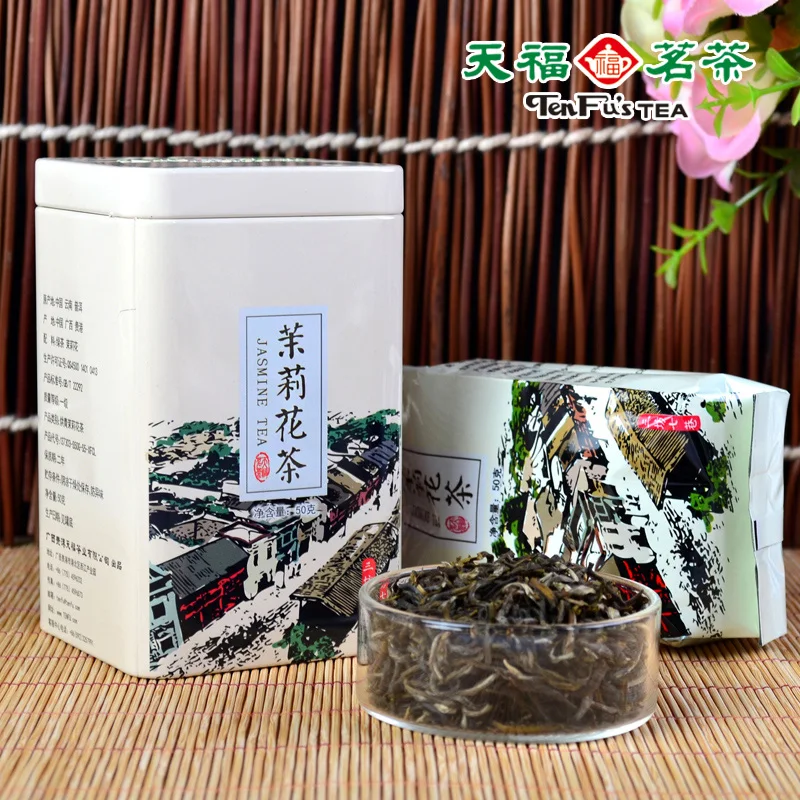 

50g blooming tea flower Small series jasmine flower tea fragrance flower tea small iron  canned  health care green food