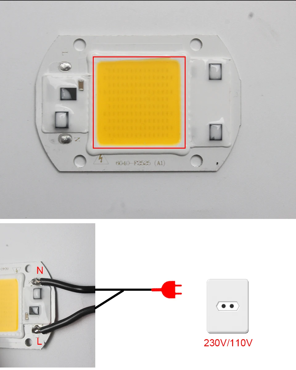 Высокая мощность COB светодиодный чип 110 В 220 В Smart IC без драйвера COB светодиодный Диод Светодиодный светильник прожектор Точечный светильник 20 Вт 30 Вт 50 Вт