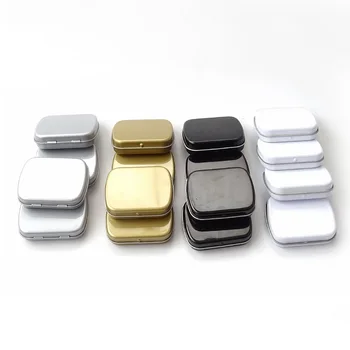 

200pcs 60*47*15mm Mini Tin Box Small Empty Silver White Black Metal Storage Box Case Organizer For Money Coin Candy Keys