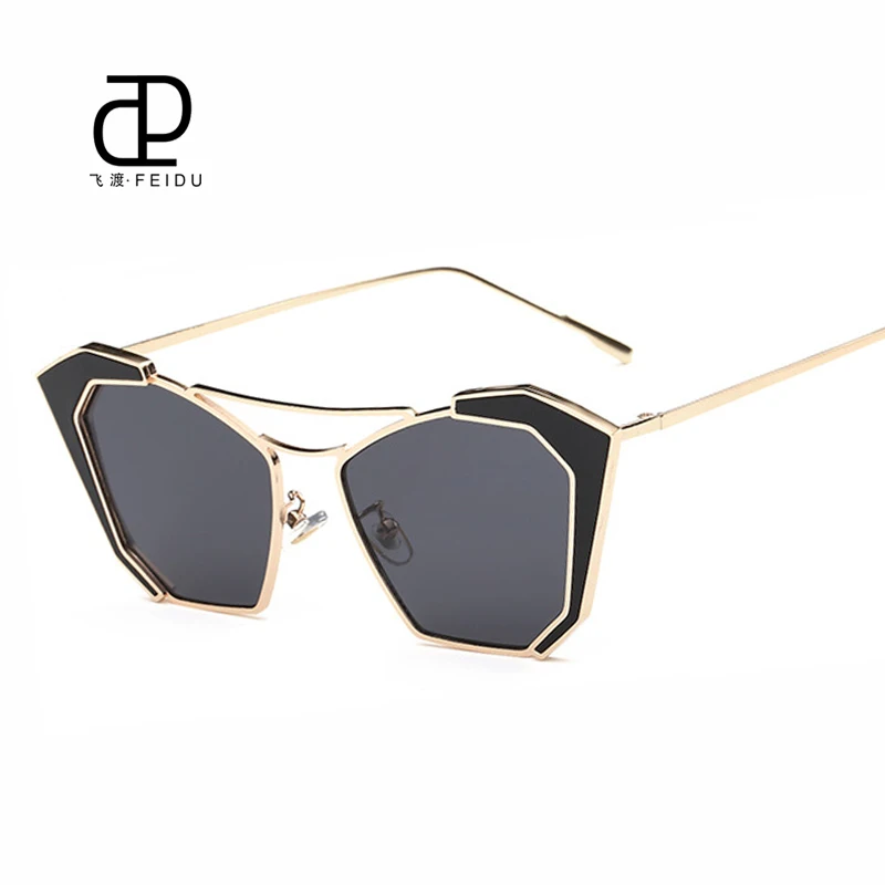 FEIDU ретро овальные Солнцезащитные очки женские брендовые дизайнерские винтажные модные зеркальные солнцезащитные очки без оправы Oculos De Sol Feminino - Цвет линз: Grey