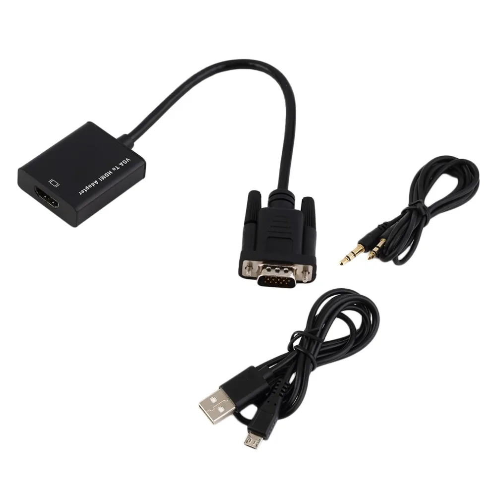 V1.4 HD 1080P VGA Male to HDMI Female Converter Adapter HDCP Audio