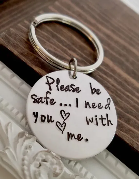 

Fashion Letter Keychain Hot Selling Newest Design Stainless Steel Be Safe Heart Key Ring Jewelry YP3986