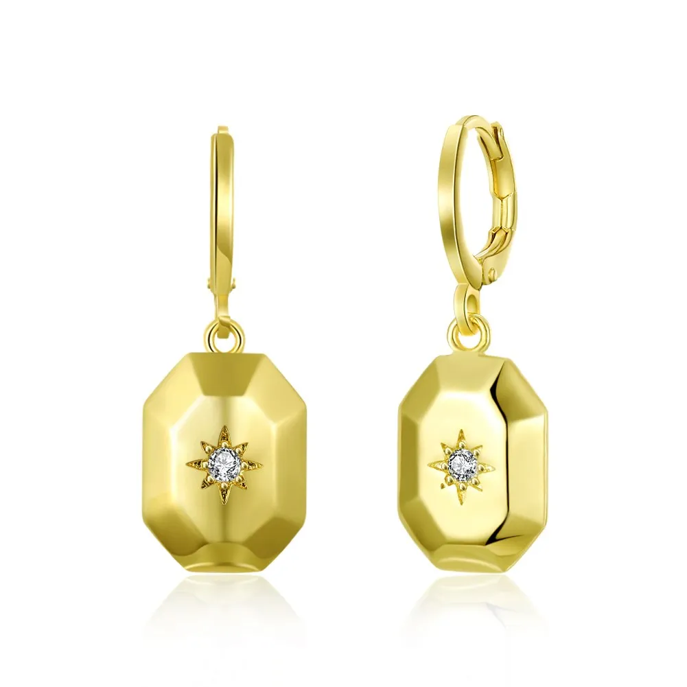 Gold Color Star Dangle Earrings for Women New Arrival Female Party Ear