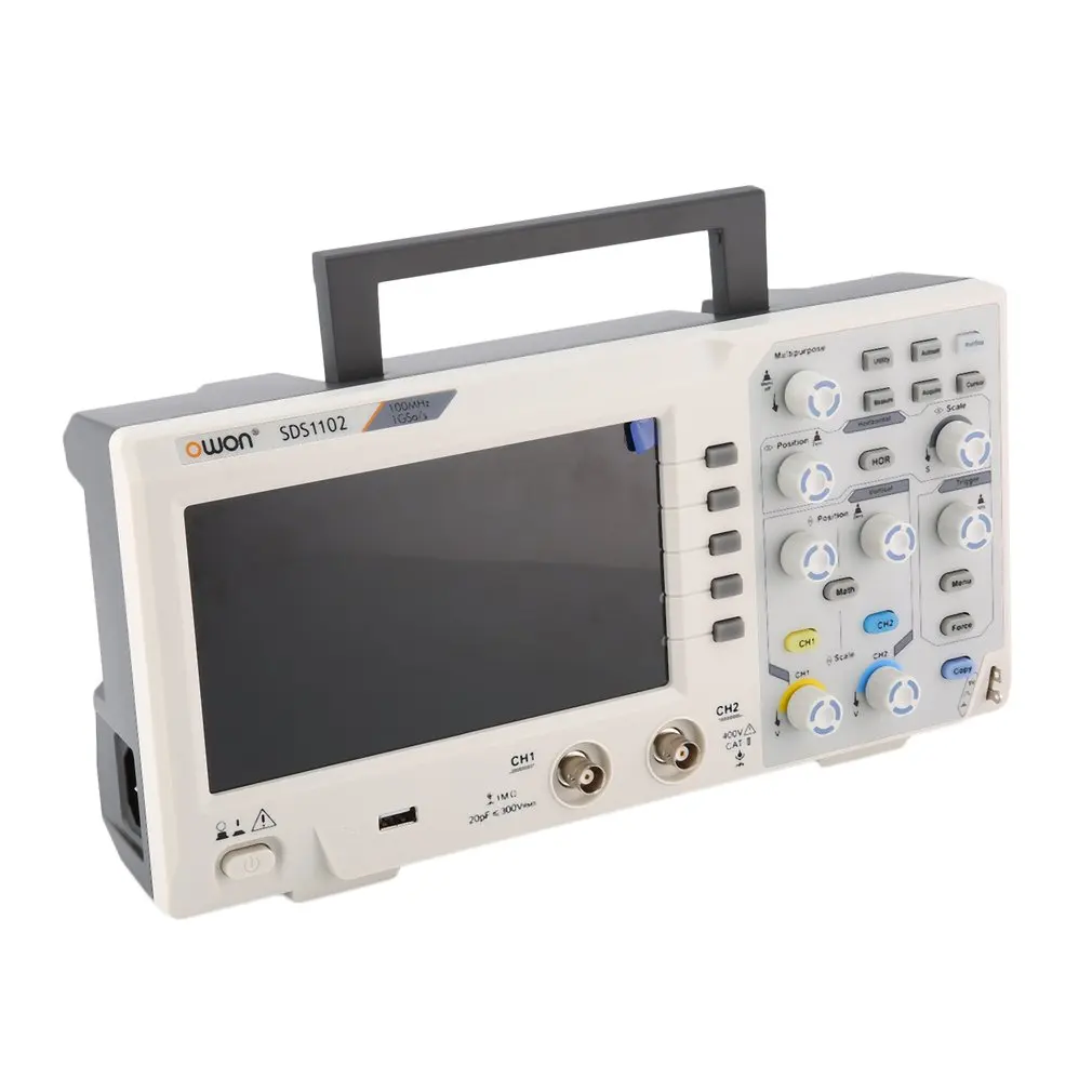 OWON SDS1102 двухканальный ЖК-дисплей Супер-экономичный тип цифровой осциллограф скопметр 100 МГц 1GSa/s