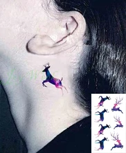 Waterproof Temporary Tattoo Sticker 10.5*6cm small deer tattoo elk wapiti moose Water Transfer fake tattoo flash tattoo Body Art
