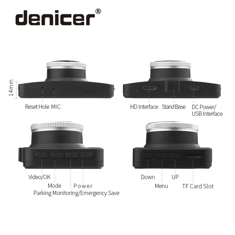 Denicer Dash camera 3 0 &quotэкран Full HD 1080P 30fps Авто Vechile регистратор DVR 170 градусов