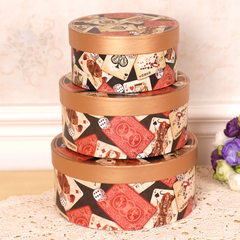 

3pcs/Set ,High-grade fullcolor round box ,florist packing flower gift cardboard boxes wedding party gifts for guests decoration