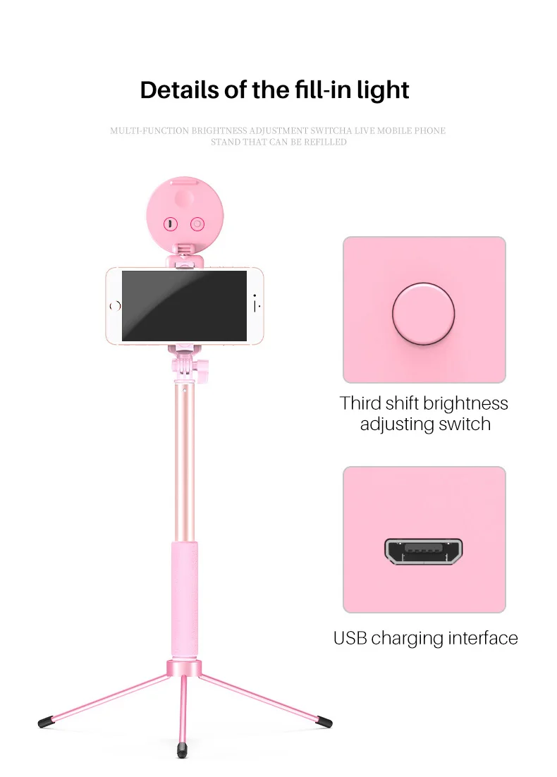 360 Вращение Bluetooth селфи палка выдвижной монопод со встроенным Bluetooth пультом дистанционного управления для iPhone X/8 P Galaxy YS8 Xiaomi