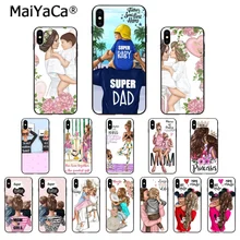MaiYaCa hermosa madre encantadora hija hijo TPU suave silicona teléfono caso funda para iPhone 8 7 6 6S Plus 5 5S SE XR X XS MAX