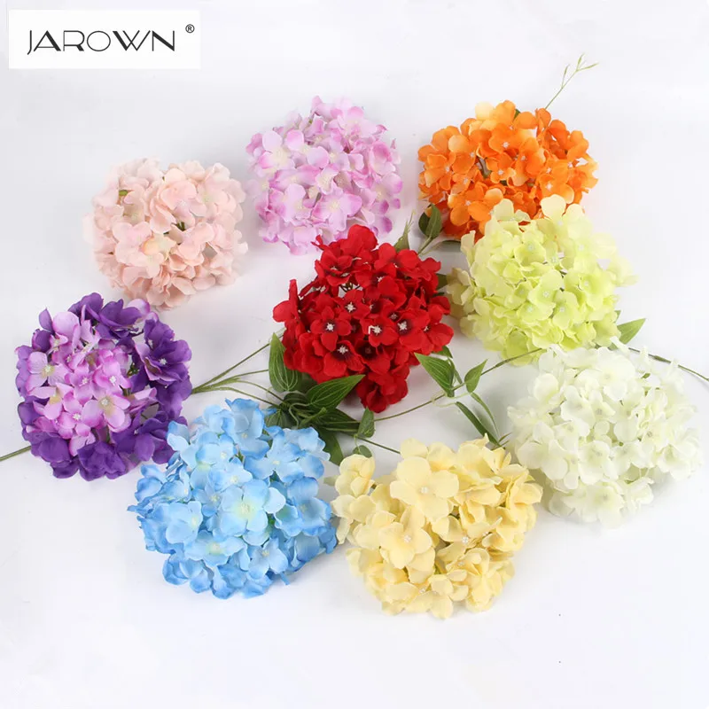 

Luxury Artificial silk Big Hydrangea Flower Head 15cm For DIY Wedding Wall Flore Party Home Table accessory Decoration Flower