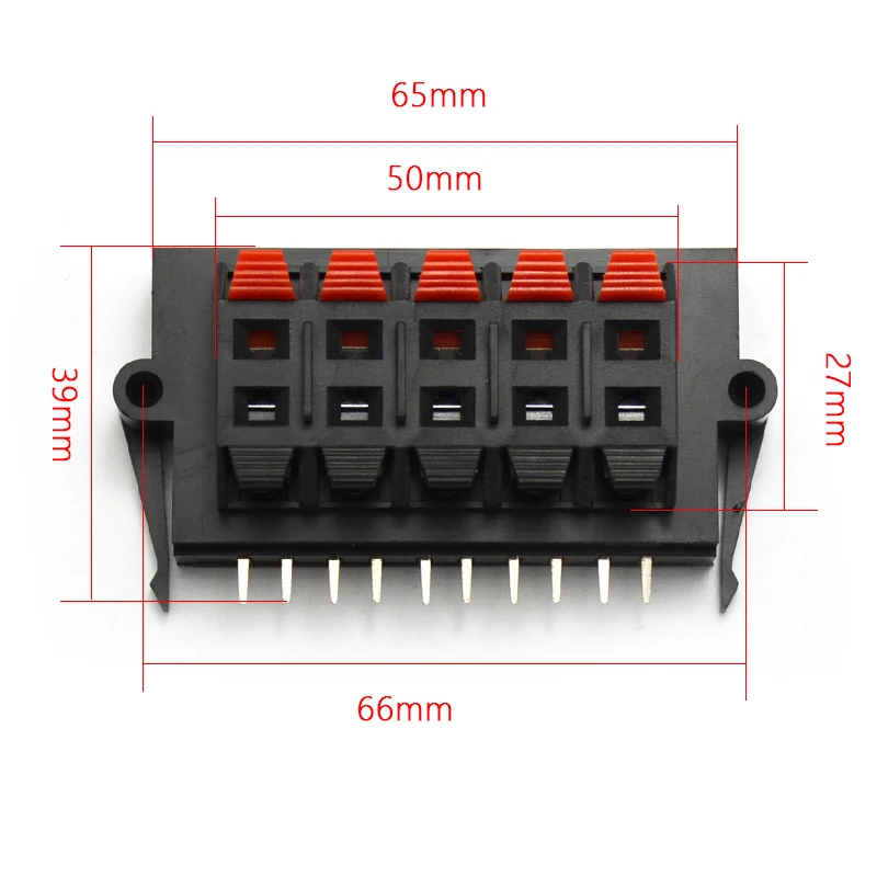2 шт. пружинный зажим динамик Клеммная плата 10 портов Соединительная розетка